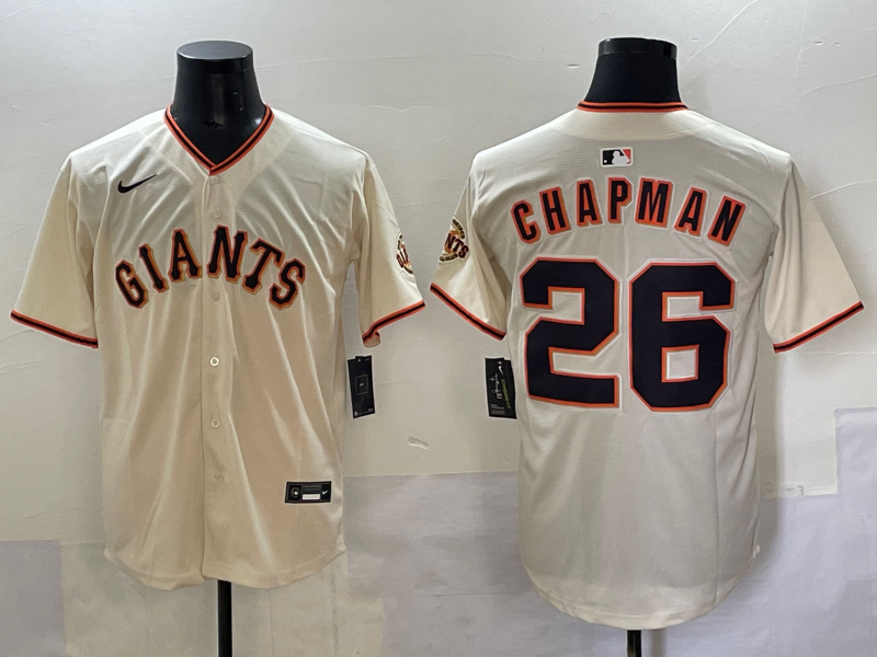 Men 2025 San Francisco Giants #26 Chapman cream Nike MLB Jersey style 29